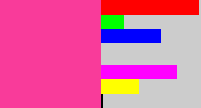 Hex color #f93b9a - barbie pink