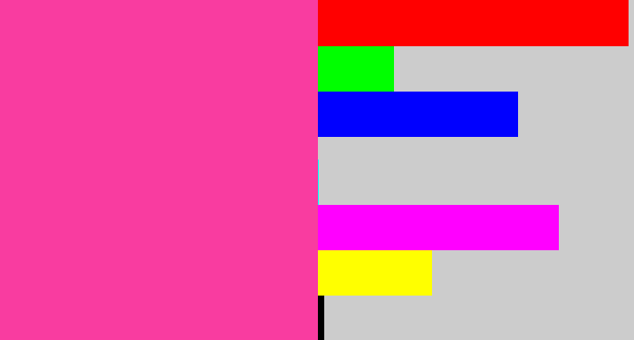 Hex color #f93ca0 - barbie pink