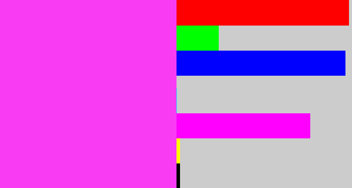Hex color #f93cf4 - pink/purple