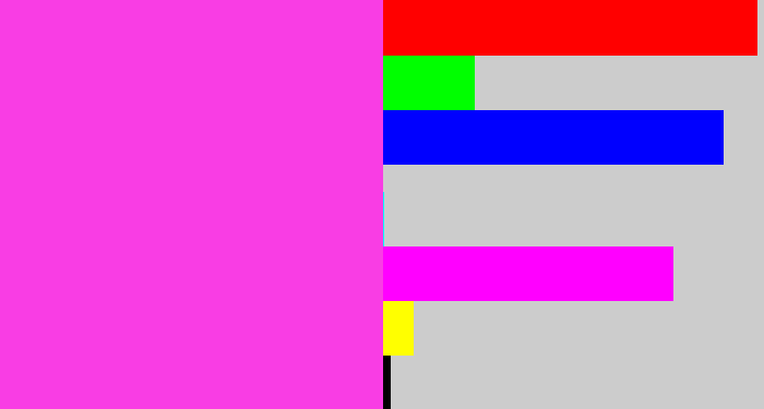 Hex color #f93de4 - purple pink