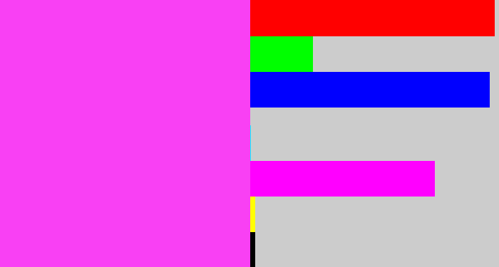 Hex color #f940f4 - light magenta