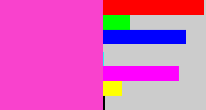 Hex color #f942cd - purple pink
