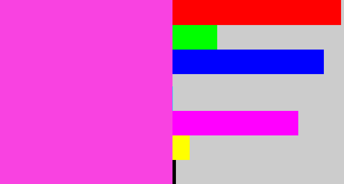 Hex color #f942e1 - purple pink