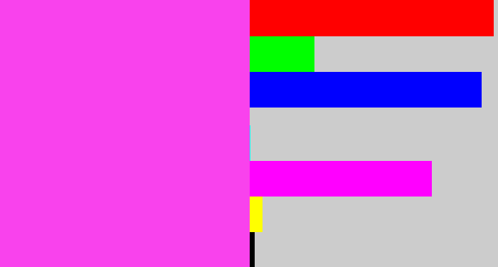 Hex color #f942ed - light magenta