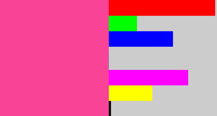 Hex color #f94396 - barbie pink