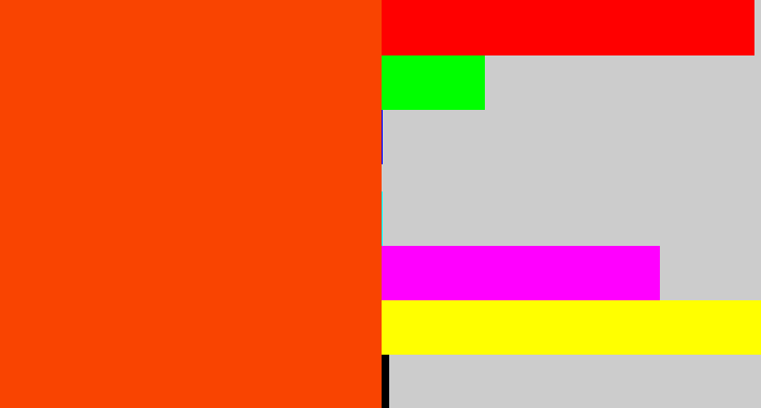 Hex color #f94401 - blood orange