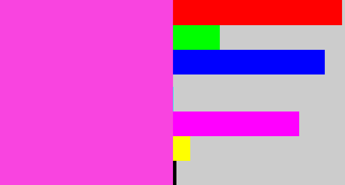 Hex color #f944e0 - purple pink