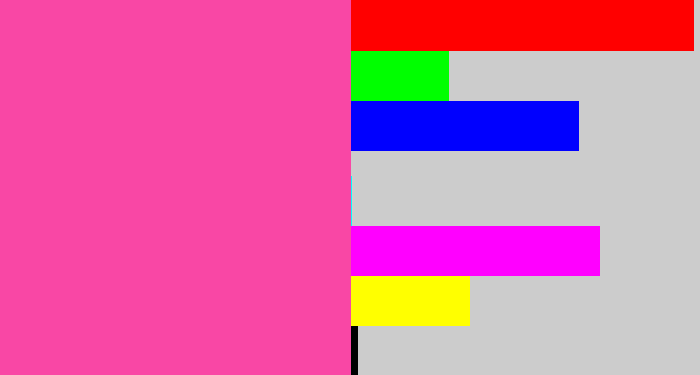 Hex color #f947a5 - barbie pink