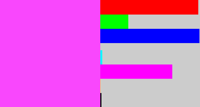 Hex color #f947fd - violet pink