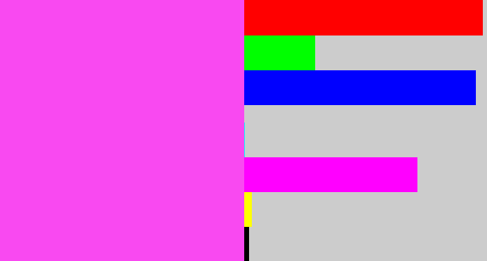 Hex color #f949f1 - light magenta
