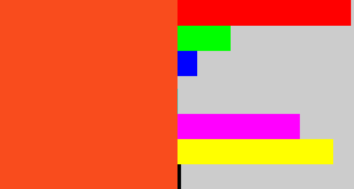 Hex color #f94c1d - reddish orange
