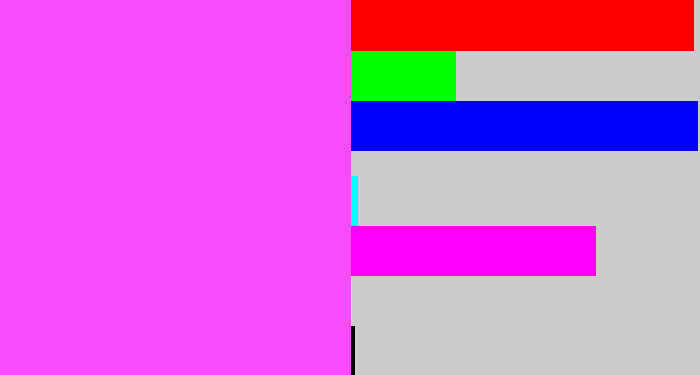 Hex color #f94cfd - violet pink