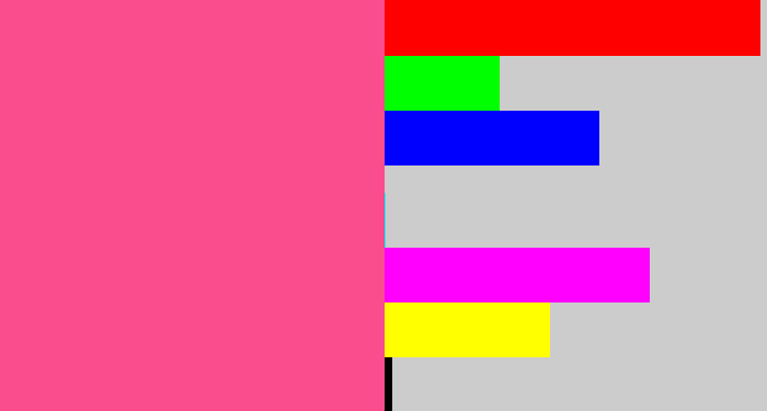 Hex color #f94d8e - warm pink