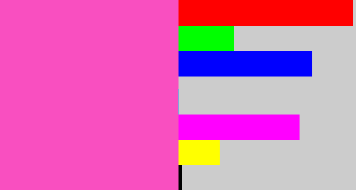 Hex color #f94fc0 - purpleish pink