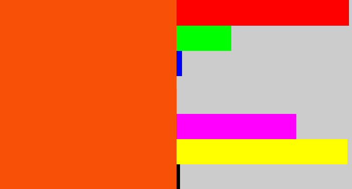 Hex color #f95008 - blood orange