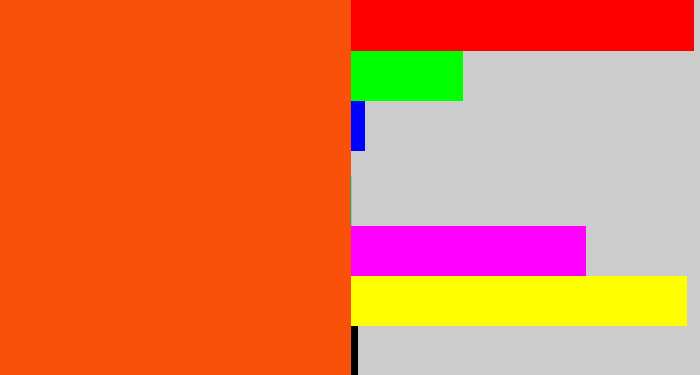 Hex color #f9510a - blood orange
