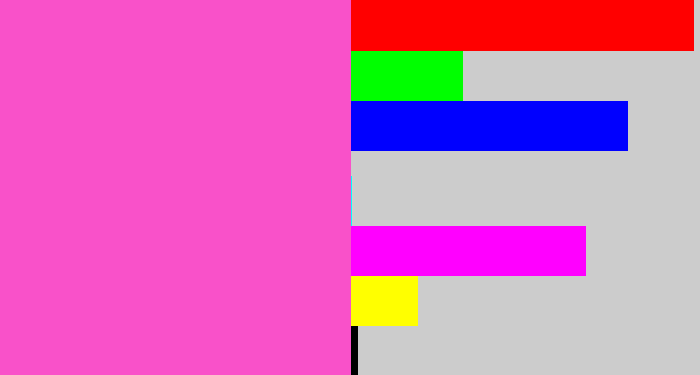 Hex color #f951c9 - purpleish pink