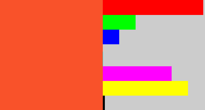 Hex color #f9522a - orangey red