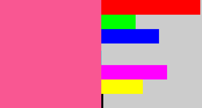 Hex color #f95792 - medium pink