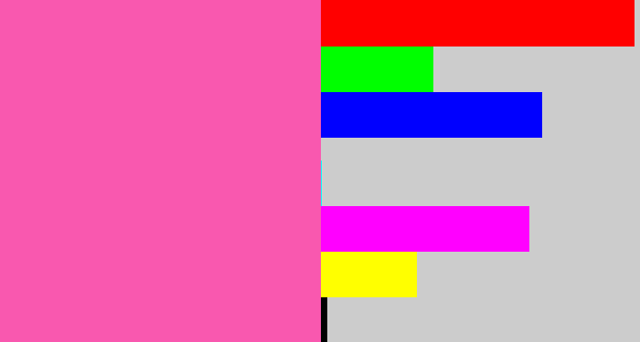 Hex color #f958af - bubble gum pink