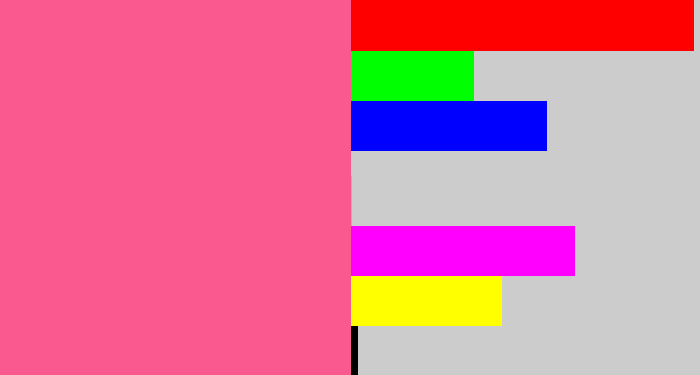 Hex color #f9598f - medium pink