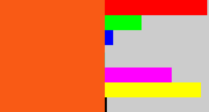Hex color #f95a15 - reddish orange