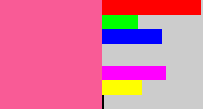 Hex color #f95b96 - medium pink
