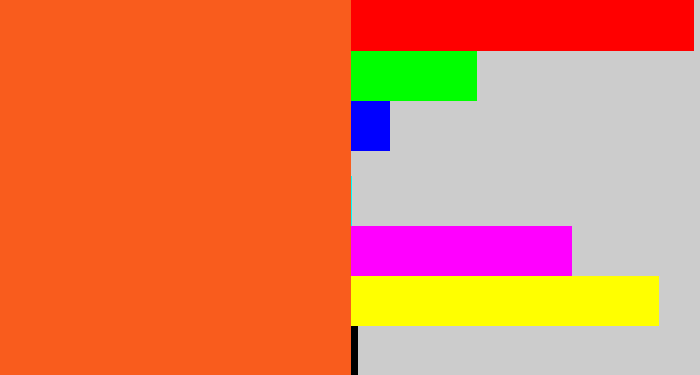 Hex color #f95c1d - reddish orange