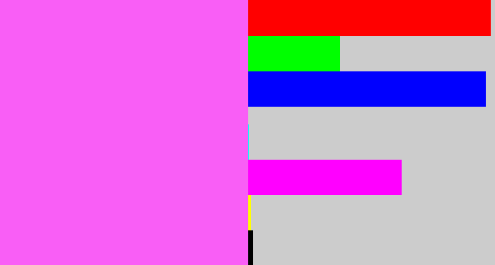 Hex color #f95ef6 - light magenta