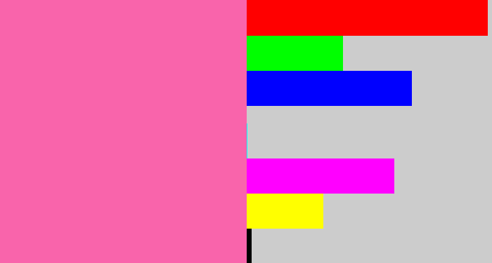 Hex color #f964ab - bubble gum pink