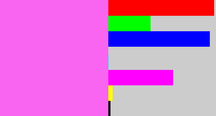 Hex color #f964f0 - light magenta
