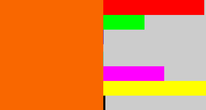 Hex color #f96700 - bright orange