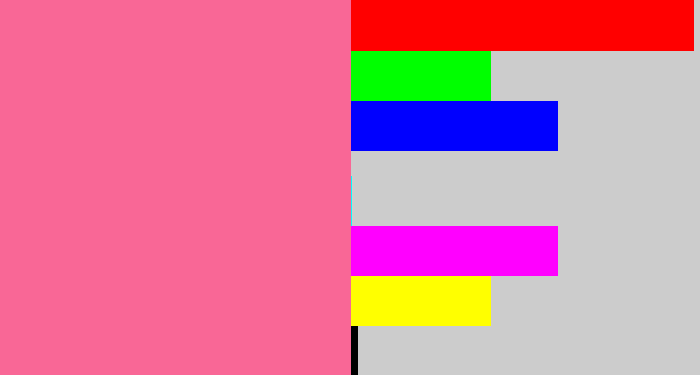 Hex color #f96796 - medium pink