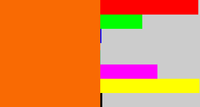 Hex color #f96a03 - orange