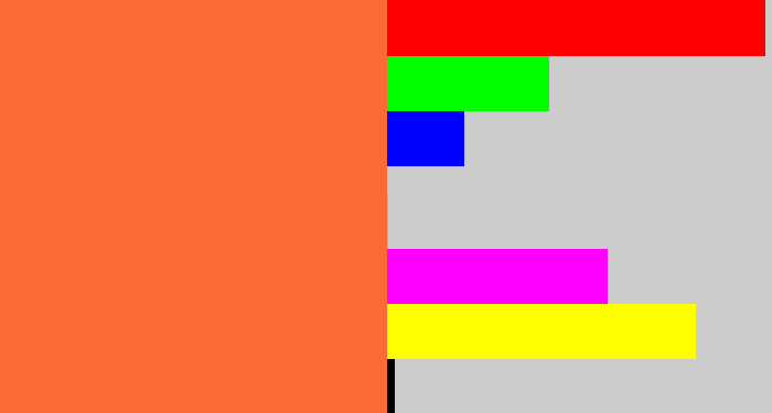 Hex color #f96b32 - dusty orange