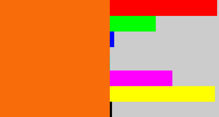 Hex color #f96c0a - orange