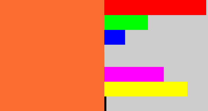 Hex color #f96c32 - dusty orange