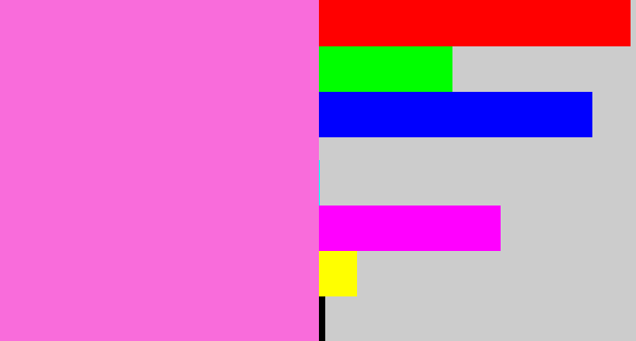 Hex color #f96cdb - purply pink