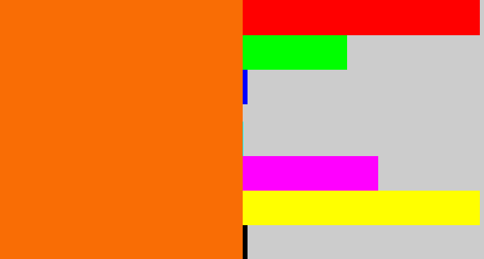 Hex color #f96d05 - orange