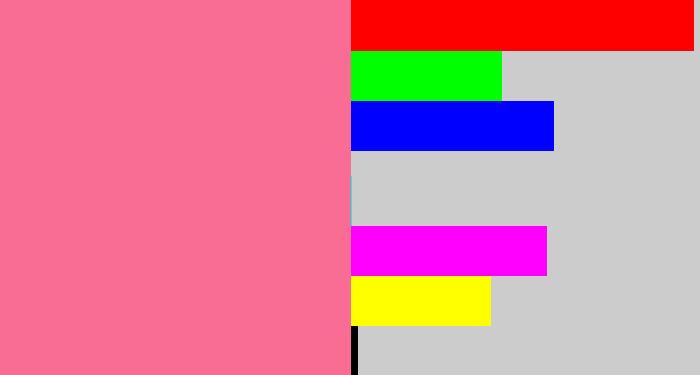 Hex color #f96d95 - rosy pink
