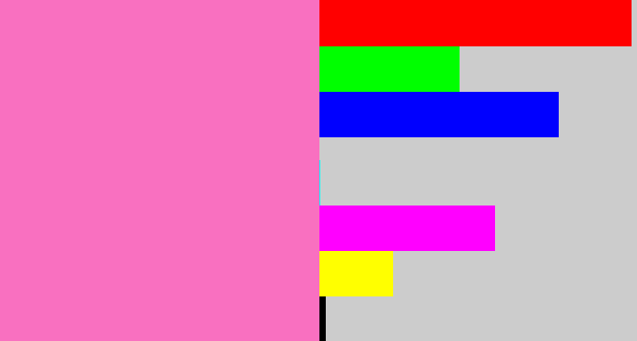 Hex color #f970c0 - bubblegum