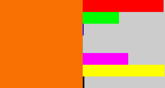 Hex color #f97102 - orange