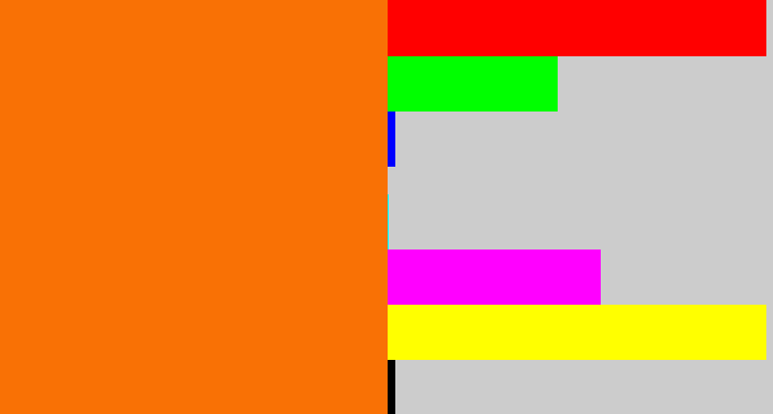 Hex color #f97105 - orange