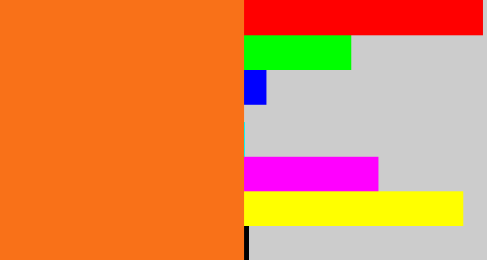 Hex color #f97118 - orange