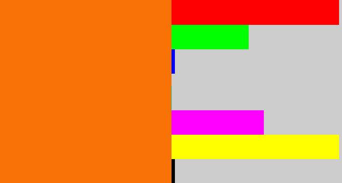 Hex color #f97205 - orange