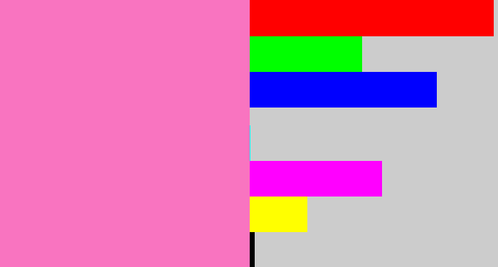Hex color #f974c0 - pink