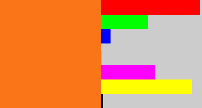 Hex color #f97518 - orange
