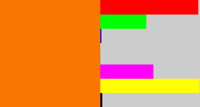 Hex color #f97603 - orange