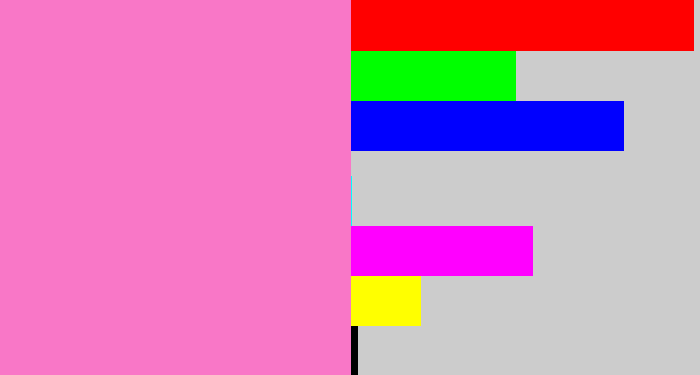 Hex color #f977c7 - pink