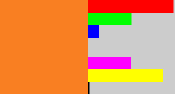 Hex color #f97f22 - dusty orange